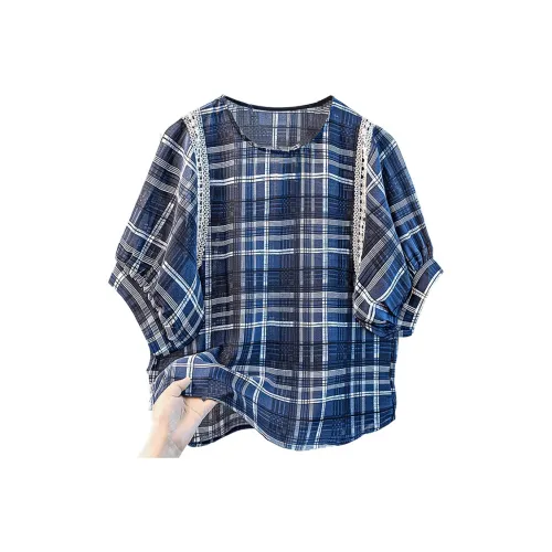 Cypress House Темно-синяя клетка Женские рубашки