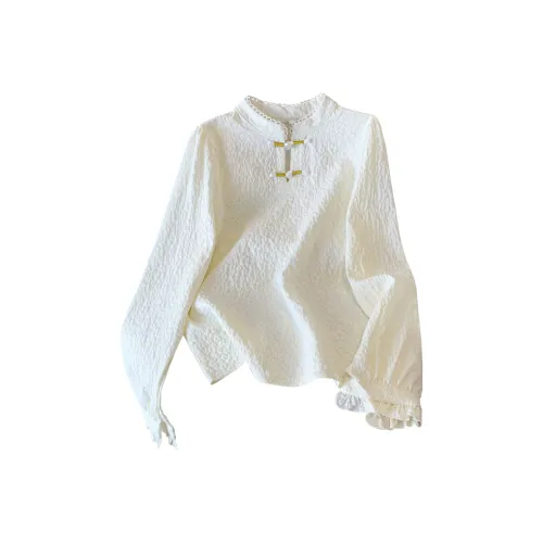 NINGCAIYUER Белые Женские Рубашки