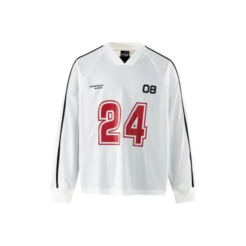 NOT BRAND ATTITUDE Свободный крой Реглан с V-образным вырезом двухкомпонентный спортивный стиль дизайн длинный рукав футболка унисекс