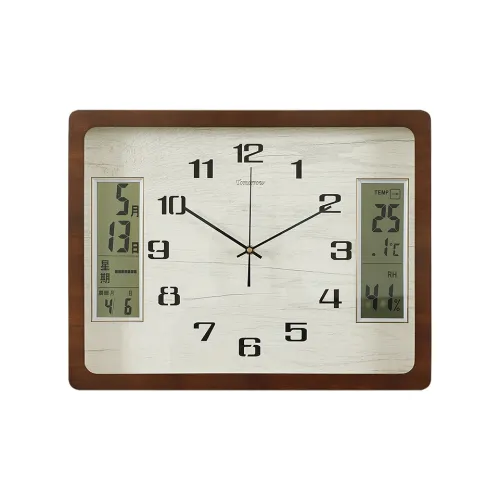 HENSE Радиоконтролируемый механизм Wood Настенный часы Унисекс Белый HW9043