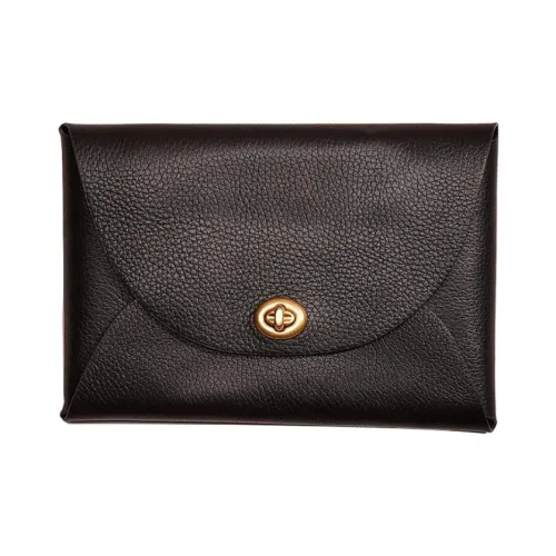 COACH Pouch Кожа Монета Кошелек Держатель для карт Клатч Маленький Женский Черный