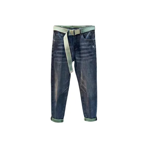 Chisportate Синий Весенний Летний, Брюки до щиколотки Унисекс Джинсы