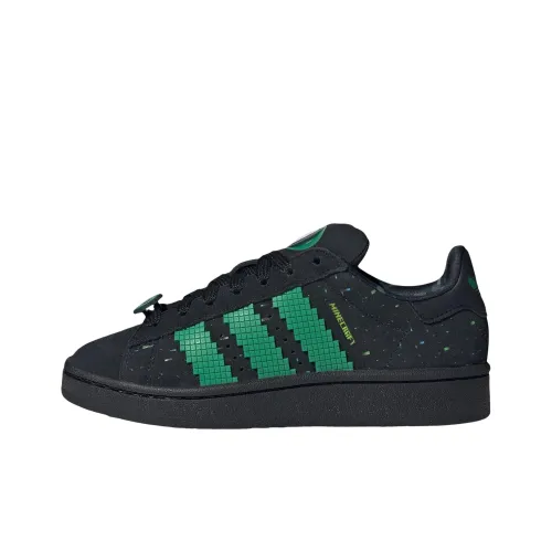 Minecraft x Adidas Originals CAMPUS 00s Low Топ Детские Скейтбординги Черный Зеленый Подростки