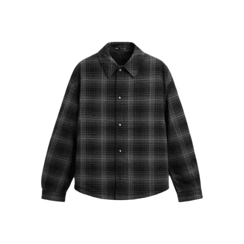 ZARA Collaboration Зебра С принтом Темно-Серый Унисекс Пуховики