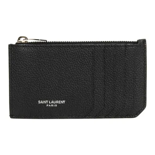 SAINT LAURENT GRAIN LEATHER Картхолдер Картхолдер Стандартный Женский Черный
