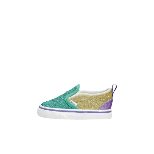 Vans Slip On Low Топ Обувь для малышей Зеленый желтый Infant And Toddler