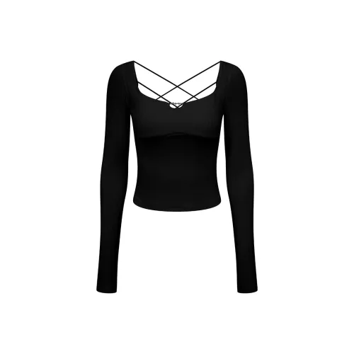 Ariseism Обычный Дизайн Inspired Асимметричный Длинный Рукав Т-Рубашка Женская AUTUMN Горячая девушка Облегающий крой Топ Женский