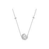 Мечта Сердце Луна Ожерелье - Белый циркон