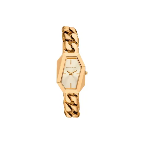 MICHAEL KORS Женские часы Кварцевый механизм Ремешок из нержавеющей стали 24 мм Золотой циферблат