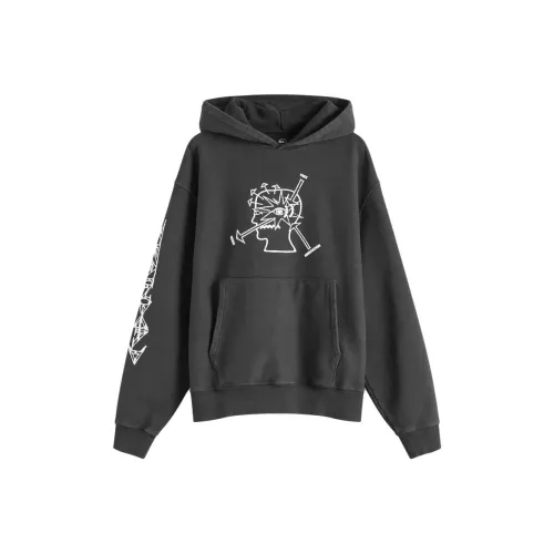 Brain Dead co-brand Вымытый Черный Мужские Толстовки