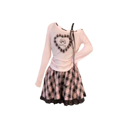 MITX Розовый Женские Длинные Платья с Длинными Рукавами