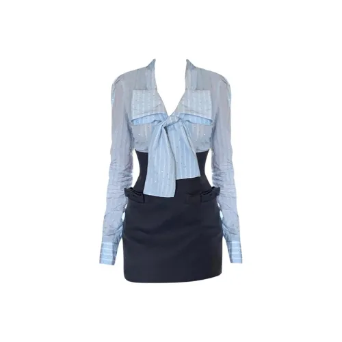 DOKZB Светло-синий женский комплект с юбкой