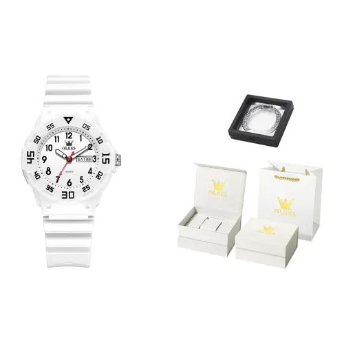 OLEVS Кварцевый механизм силиконовый ремешок унисекс белый циферблат