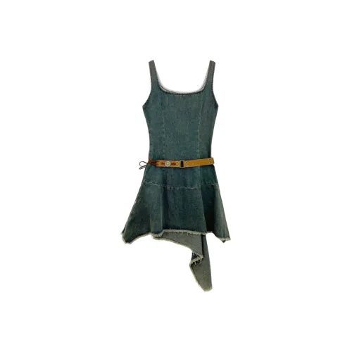 AFGGD Темно-зеленые женские платья без рукавов