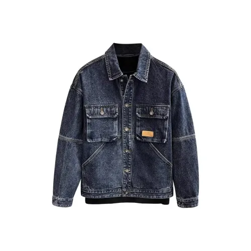 CAT'S PAW Синий Серый Унисекс Джинсовые Куртки