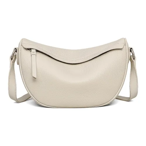 Crtnzo Kroez Коровья кожа Сумка через плечо Сумка на плечо Стандартная Женская Экрю Слоновая серый Цыплячий желтый