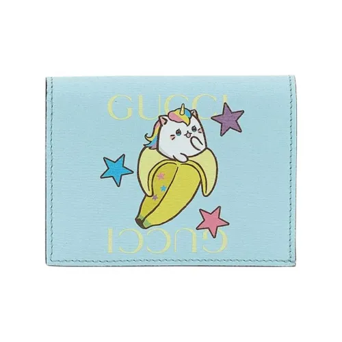 GUCCI Bananya Банан Meow Коллекционное издание кожа кошелек женский светло-синий