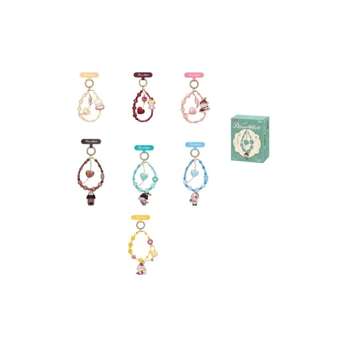 POP MART Коллаборация Edition DIMOO Кастомное сердцебиение Коллекция Цепочка для мобильного телефона Слепые коробки Один Mystery Коробка Целая коробка 6 шт