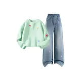 Однотонный Зеленый + Однотонный Морская соль Синий