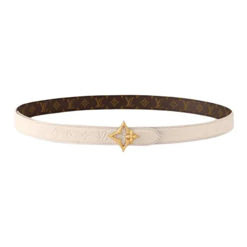 LOUIS VUITTON Ремни из коровьей кожи Женские Бежевый Коричневый 2CM