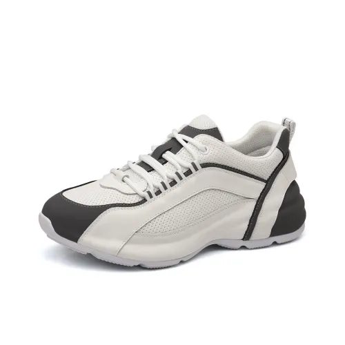 SENJIALUO Дышащий Легкий Увеличение Высоты Низкий Топ Толстая Подошва Мужские Кроссовки Белый Синий