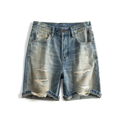 OGQG Light Blue Men's Denim Shorts OGQG Светло-голубые мужские джинсовые шорты