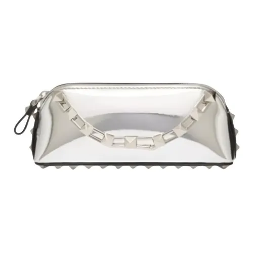 Valentino Телячья кожа Клатч Мини Женское Серебро
