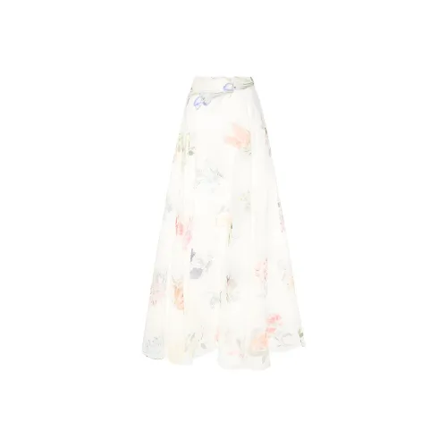 Zimmermann SS24 Повседневный Длинный Юбка Женская Белая