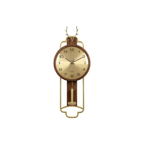 HENSE Кварцевый механизм Деревянная Стена Часы Унисекс Золото