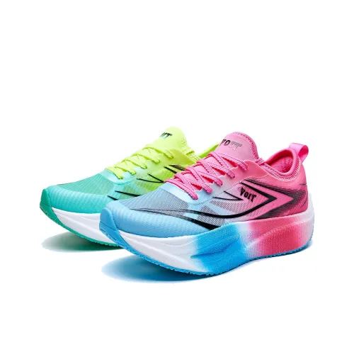 VOIT Амортизация противоскользящий низкий отскок топ из углеродной пластины кроссовки для марафона унисекс левая сторона розовый красный несовпадающие