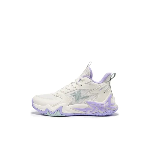 XTEP Детские баскетбольные кроссовки Low Top Парусный Белый Таро Фиолетовый Kids