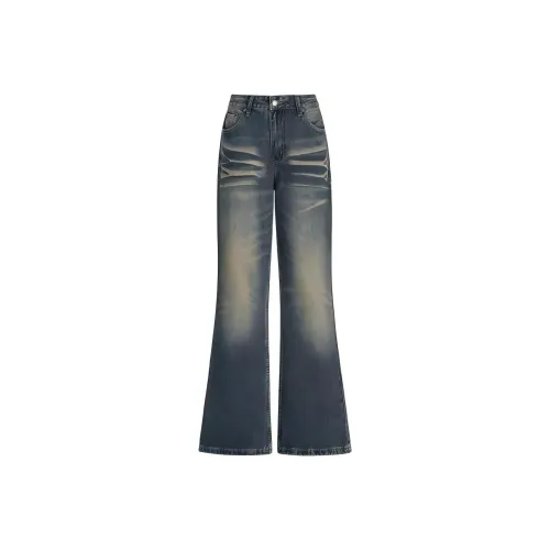 Мед Джинсы Унисекс Павлине-синий