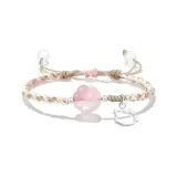 Серебряный браслет с подвеской в виде головы кошки, шнурок с кошачьей лапой