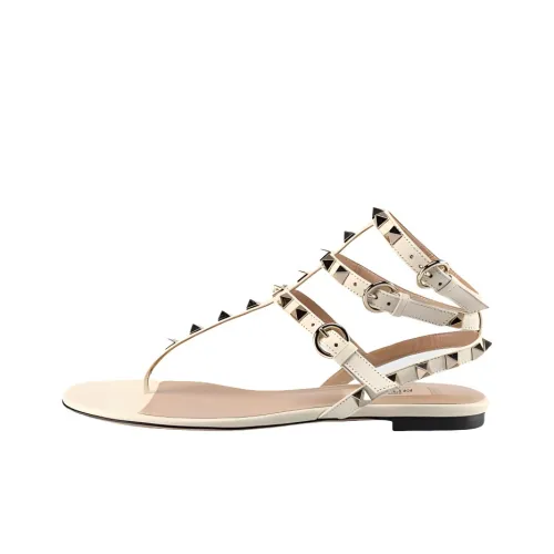 Сандалии Valentino Rockstud в римском стиле Женские Белые