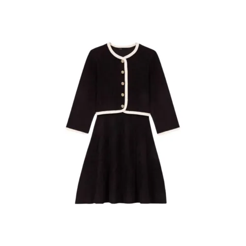 Maje Комплект Черный Женский Комплект с Юбкой