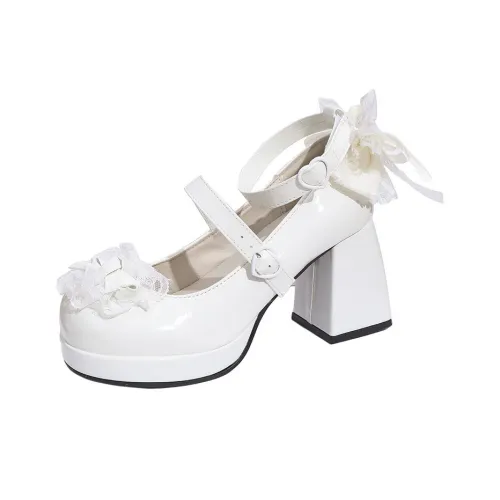 NX DOUGHNUT Грубый каблук Туфли Мэри Джейн Женские