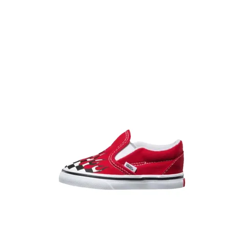 Vans CLASSIC Slip-On Низкий Топ Обувь для малышей Красный Белый Черный Infant и Toddler