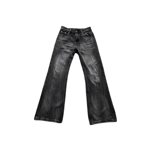 YICHEN Черный Серый Унисекс Джинсы