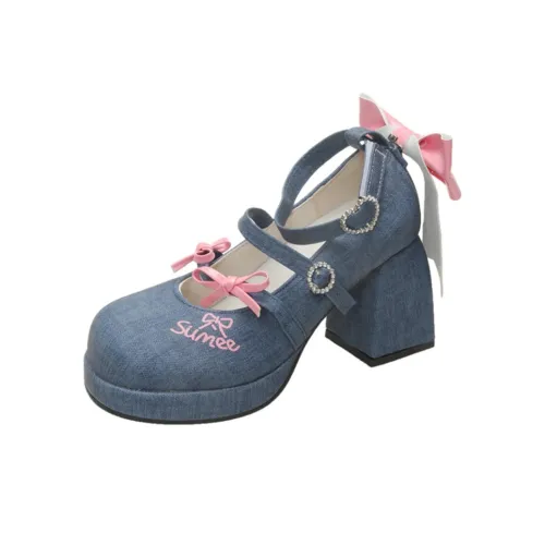 NX DOUGHNUT Грубый каблук Туфли Мэри Джейн Женские