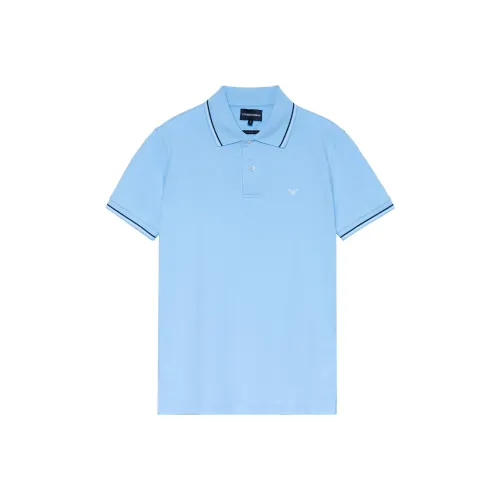 EMPORIO ARMANI SS22 Поло Мужское Светло-Синий