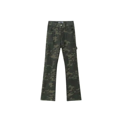 SIMONA XIZI Army Green Camouflage Women's Jeans SIMONA XIZI Армейские зеленые камуфляжные женские джинсы