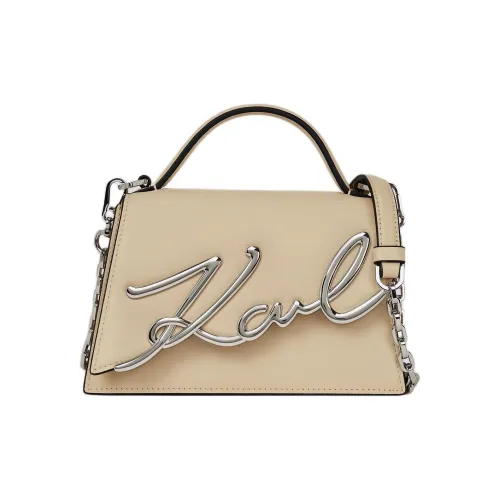 KARL LAGERFELD K SIGNATURE Корова Кожа Сумка Сумка через плечо Маленькая Женская Бежевая Тренчкот
