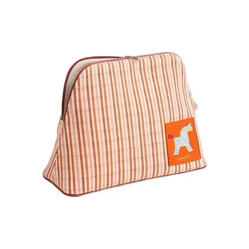 HERMES Bolide Хлопок Путешествие Сумка для хранения Женская Апельсин