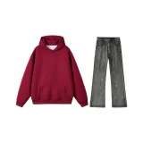 Повседневная спортивная одежда (бордовый + светло-серый)