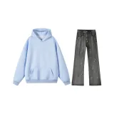 Повседневная спортивная одежда (Светло-синий + Светло-серый)