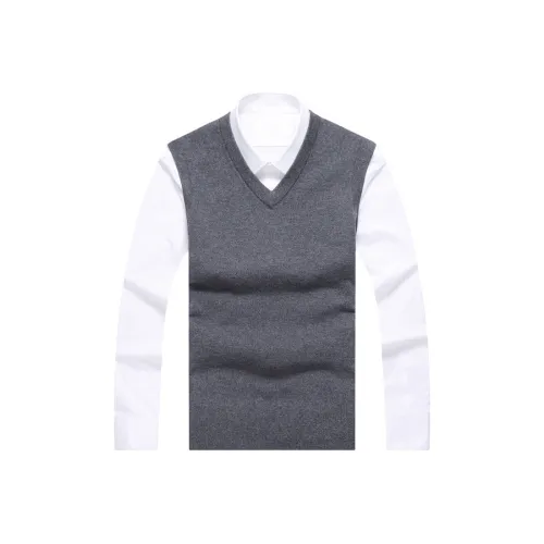 SENJIALUO Men's Gray Tank Tops