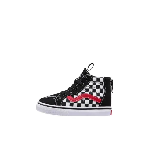 Vans SK8 HI Высокие ботинки для малышей Черный Белый Красный Infant и Toddler