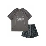 Серый топ + черные шорты "Black Panther"