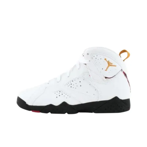 Jordan Air JORDAN 7 MID Топ Детские Баскетбольные Кроссовки Белый Подростки