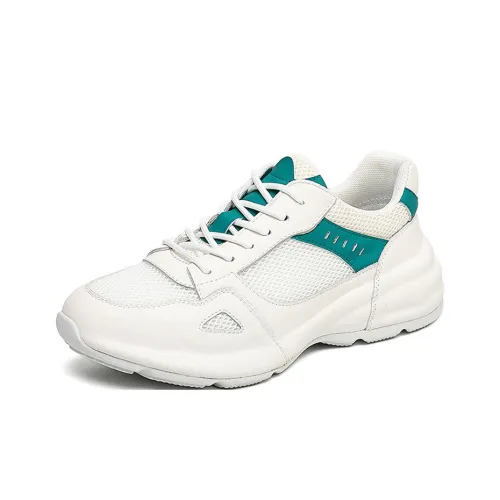 SENJIALUO Высота Увеличивающие Устойчивые к истиранию Дышащие Противоскользящие Низкий Топ Кроссовки Мужские Белые